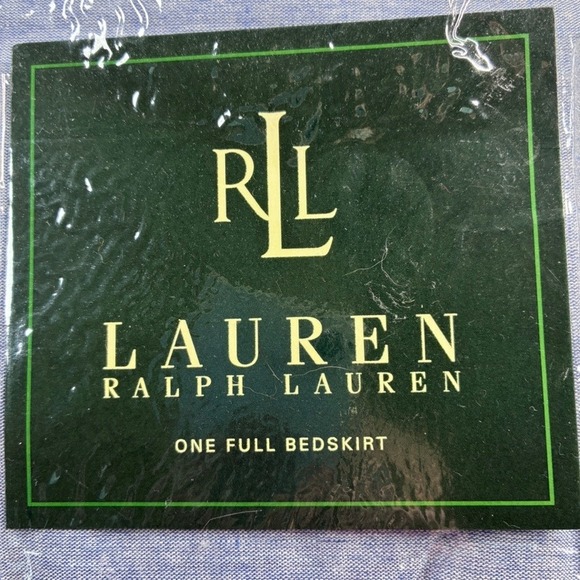 Lauren Ralph Lauren Full Bed Skirt Chambray Blue Ruffle New in Pkg 100% Cotton - Picture 4 of 10